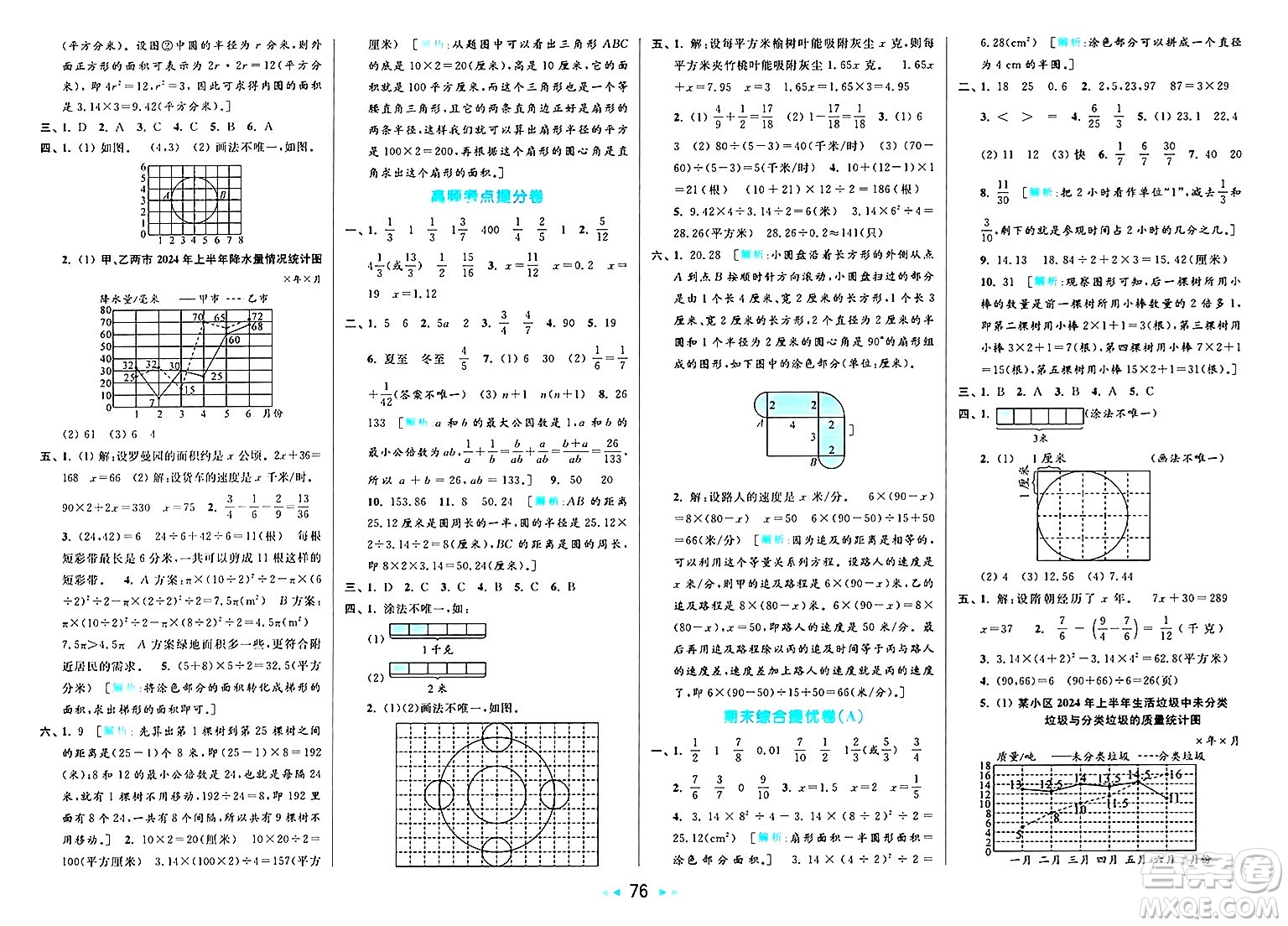 北京教育出版社2025年春亮點(diǎn)給力大試卷五年級(jí)數(shù)學(xué)下冊(cè)江蘇版答案