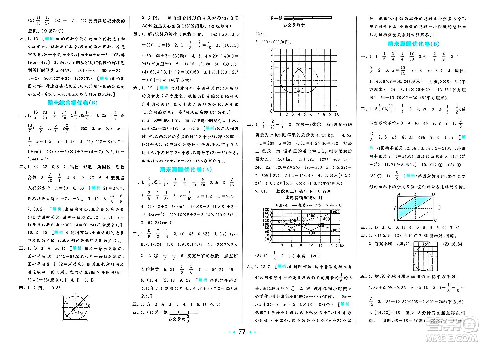北京教育出版社2025年春亮點(diǎn)給力大試卷五年級(jí)數(shù)學(xué)下冊(cè)江蘇版答案