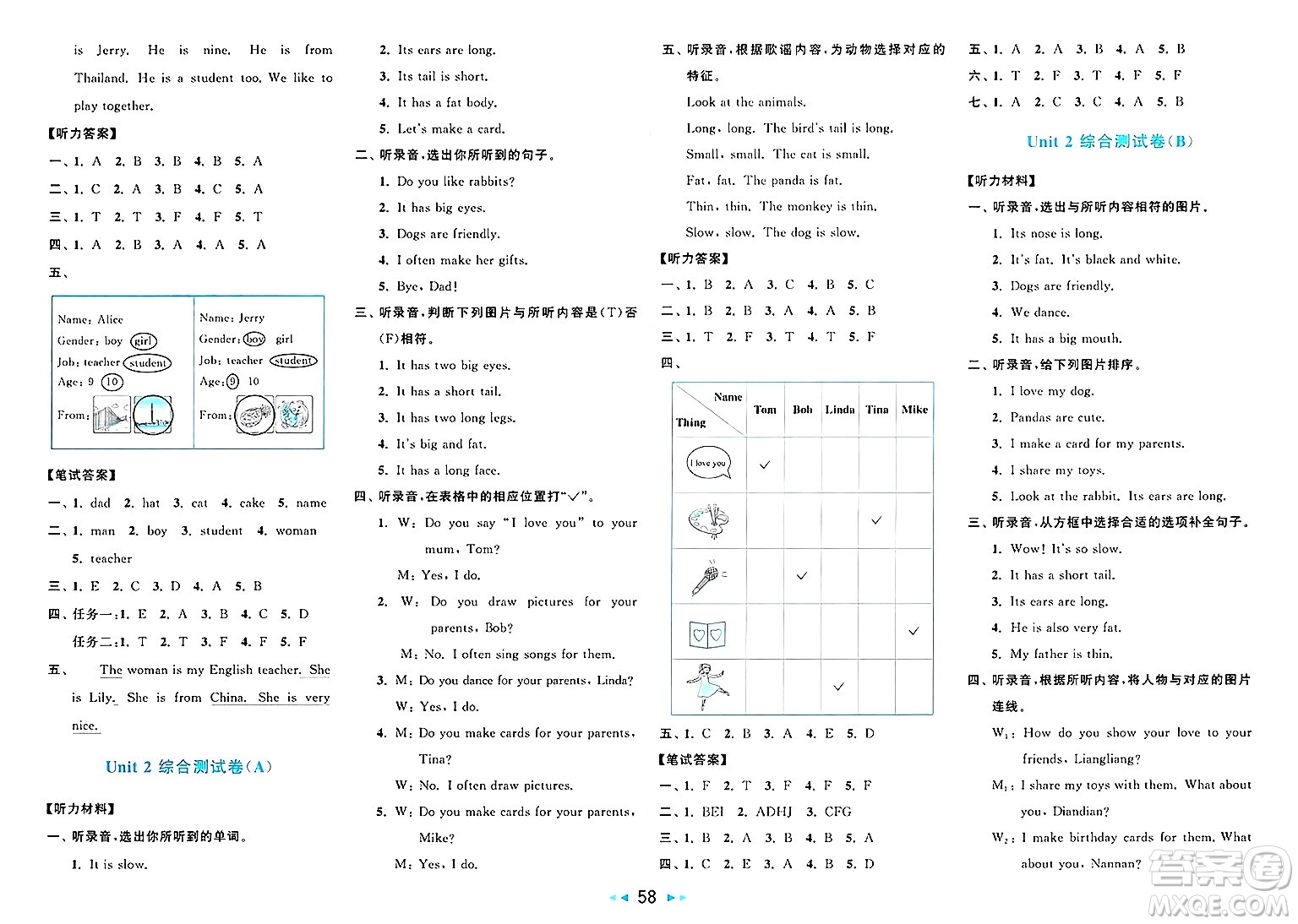 北京教育出版社2025年春亮點(diǎn)給力大試卷三年級(jí)英語下冊(cè)人教版答案