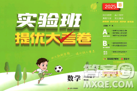 江蘇人民出版社2025年春春雨教育實驗班提優(yōu)大考卷六年級數學下冊青島版答案