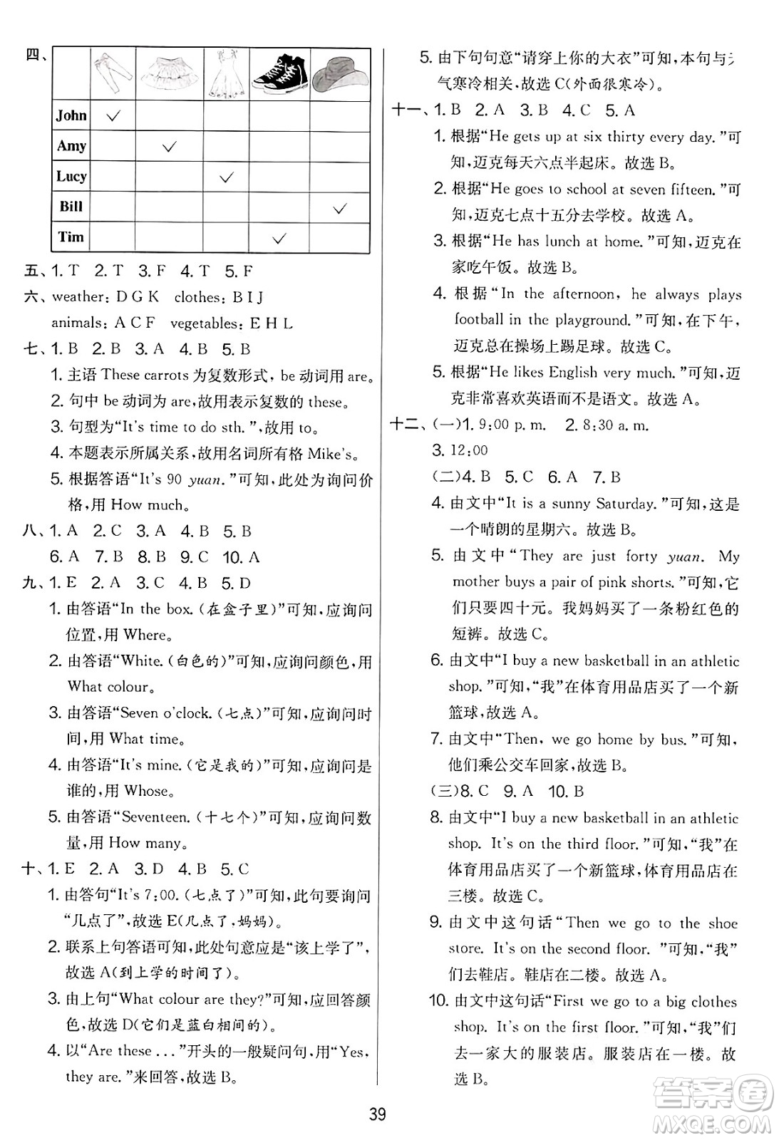 江蘇人民出版社2025年春春雨教育實(shí)驗(yàn)班提優(yōu)大考卷四年級(jí)英語(yǔ)下冊(cè)人教PEP版答案