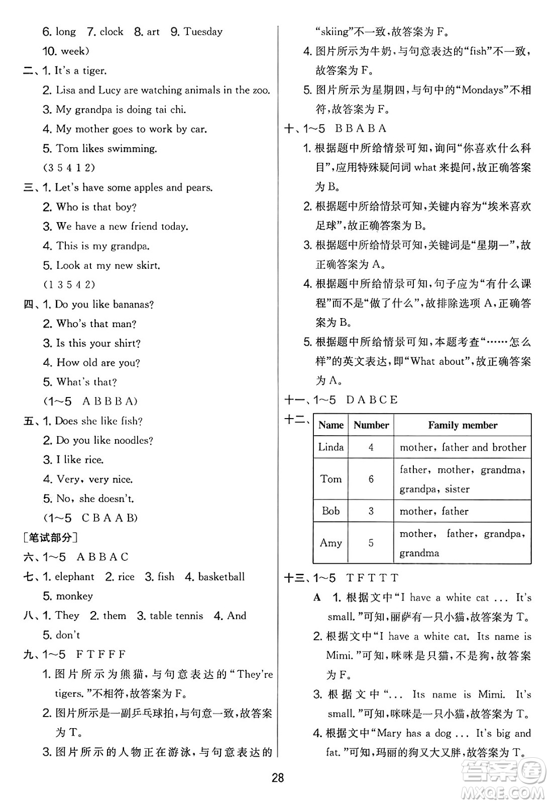江蘇人民出版社2025年春春雨教育實(shí)驗(yàn)班提優(yōu)大考卷三年級英語下冊外研版三起點(diǎn)答案