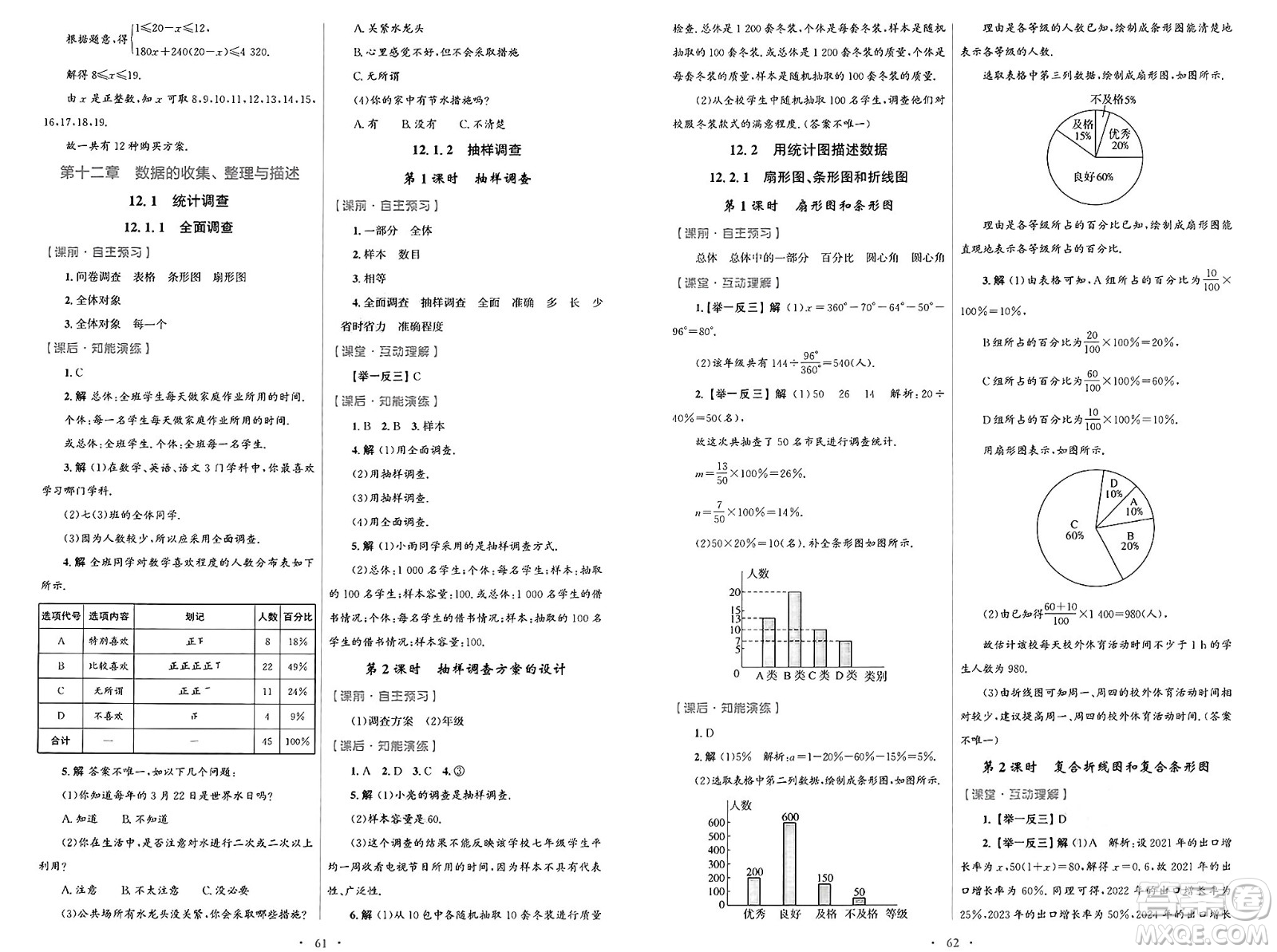 人民教育出版社2025年春初中同步測(cè)控優(yōu)化設(shè)計(jì)七年級(jí)數(shù)學(xué)下冊(cè)人教版答案