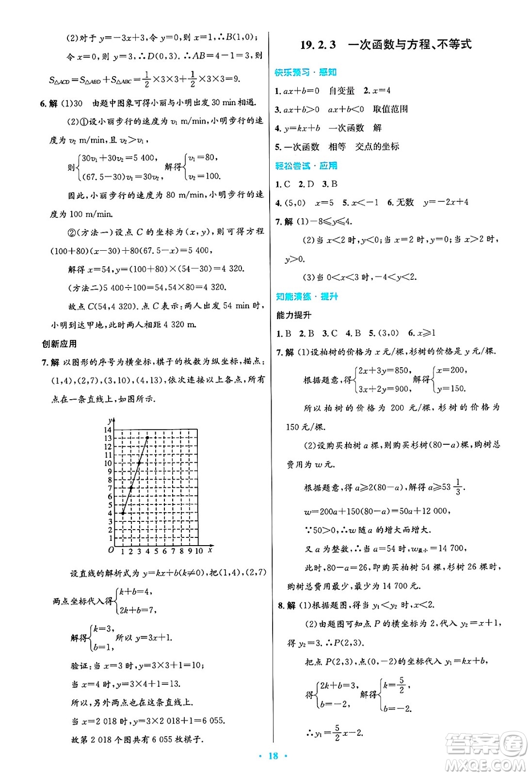 人民教育出版社2025年春初中同步測控優(yōu)化設(shè)計(jì)八年級數(shù)學(xué)下冊人教版答案