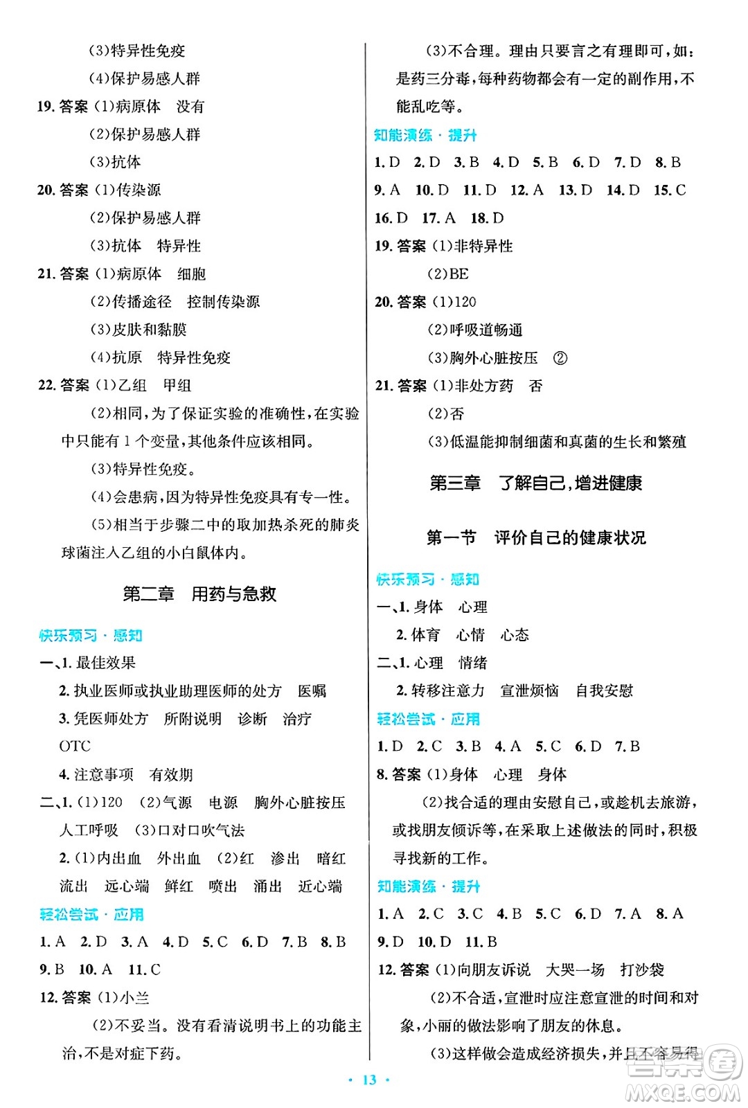 人民教育出版社2025年春初中同步測(cè)控優(yōu)化設(shè)計(jì)八年級(jí)生物下冊(cè)人教版答案