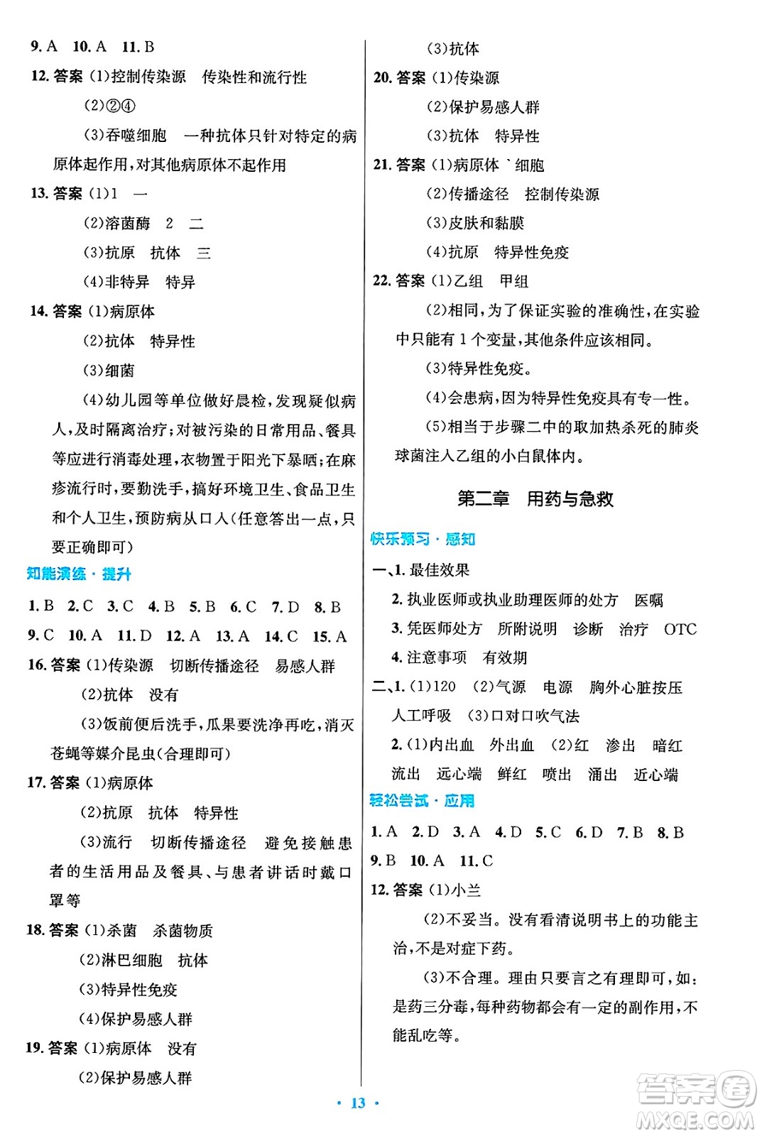 人民教育出版社2025年春初中同步測控優(yōu)化設(shè)計(jì)八年級生物下冊人教版陜西專版答案