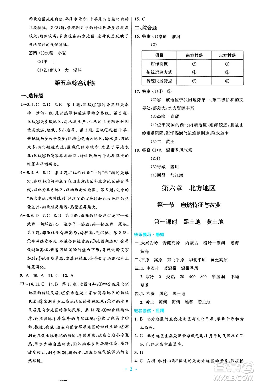 人民教育出版社2025年春初中同步測(cè)控優(yōu)化設(shè)計(jì)八年級(jí)地理下冊(cè)人教版答案