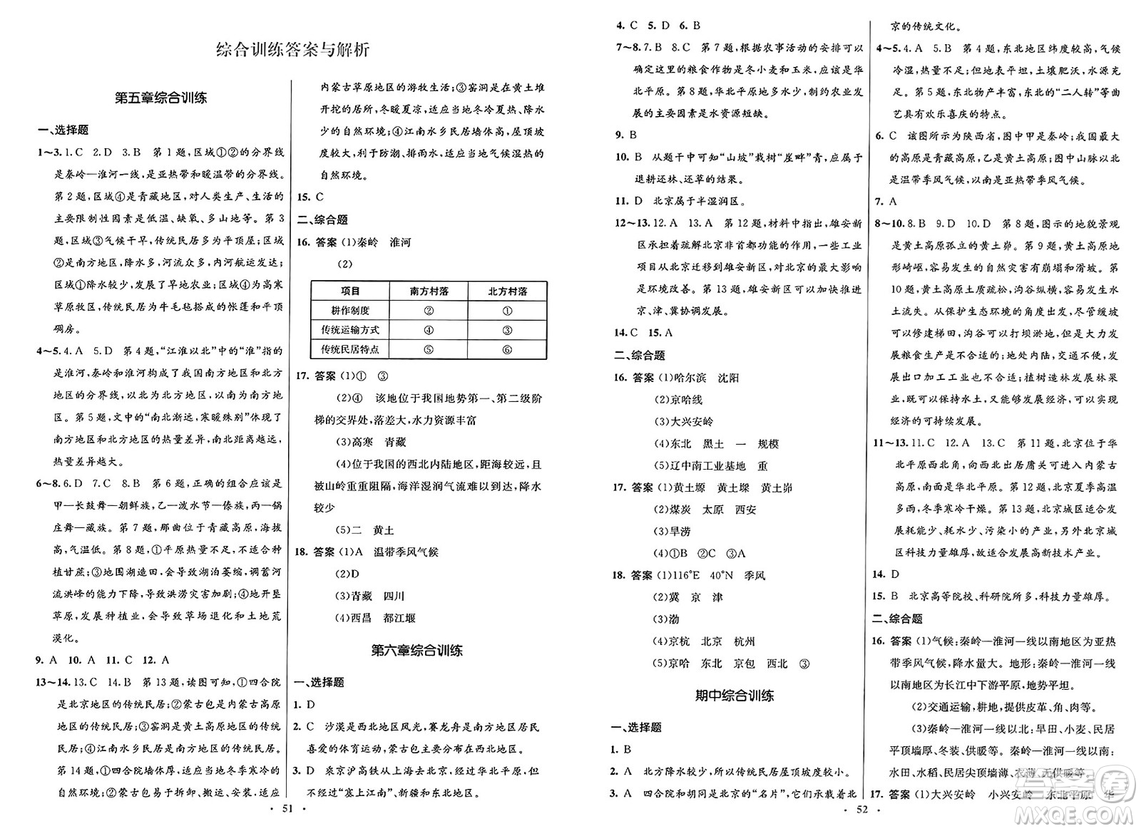 人民教育出版社2025年春初中同步測控優(yōu)化設(shè)計八年級地理下冊人教版新疆專版答案