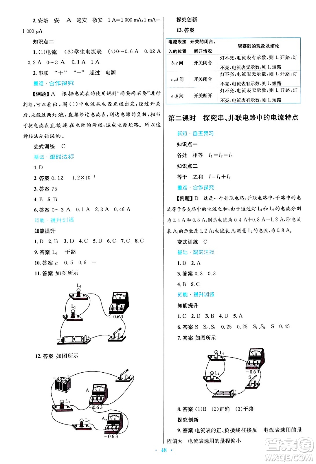 知識(shí)出版社2025年春初中同步測控優(yōu)化設(shè)計(jì)九年級(jí)物理下冊(cè)滬科版答案