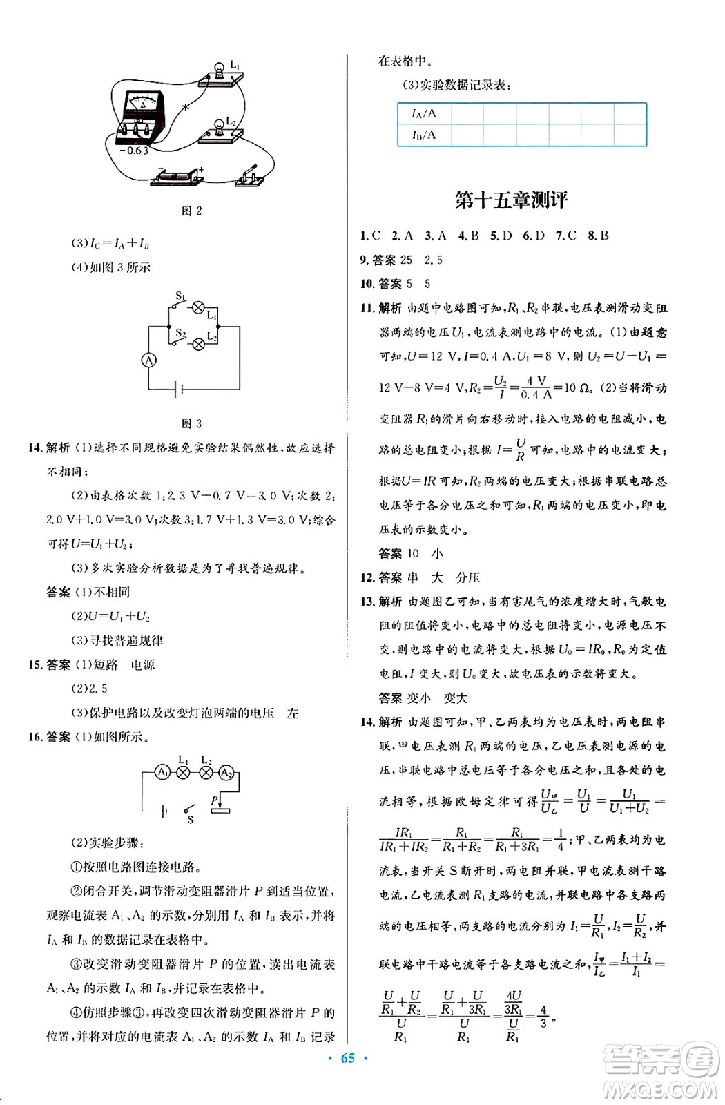知識(shí)出版社2025年春初中同步測控優(yōu)化設(shè)計(jì)九年級(jí)物理下冊(cè)滬科版答案
