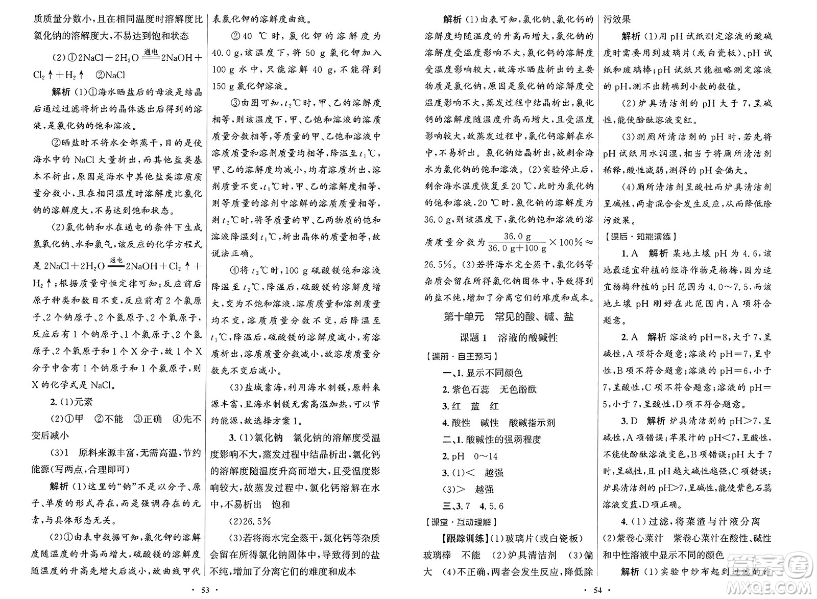 人民教育出版社2025年春初中同步測控優(yōu)化設(shè)計九年級化學(xué)下冊人教版答案