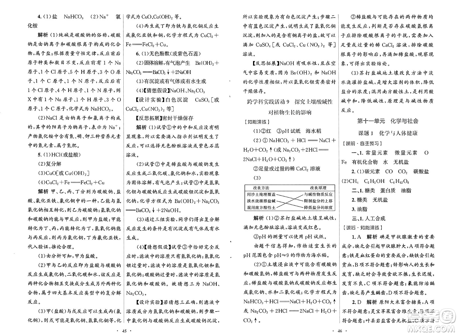 人民教育出版社2025年春初中同步測控優(yōu)化設計九年級化學下冊人教版福建專版答案