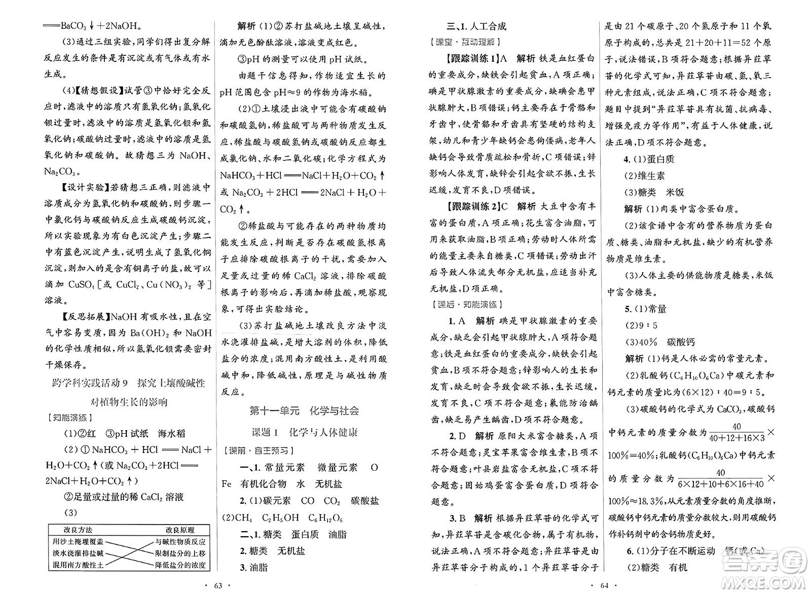 人民教育出版社2025年春初中同步測控優(yōu)化設計九年級化學下冊人教版陜西專版答案
