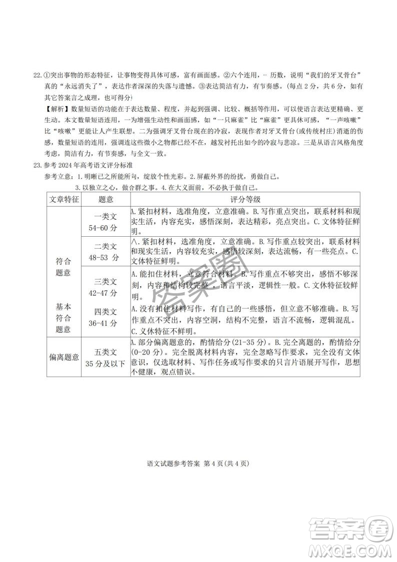 江淮十校2025屆高三第三次聯(lián)考語(yǔ)文試卷答案