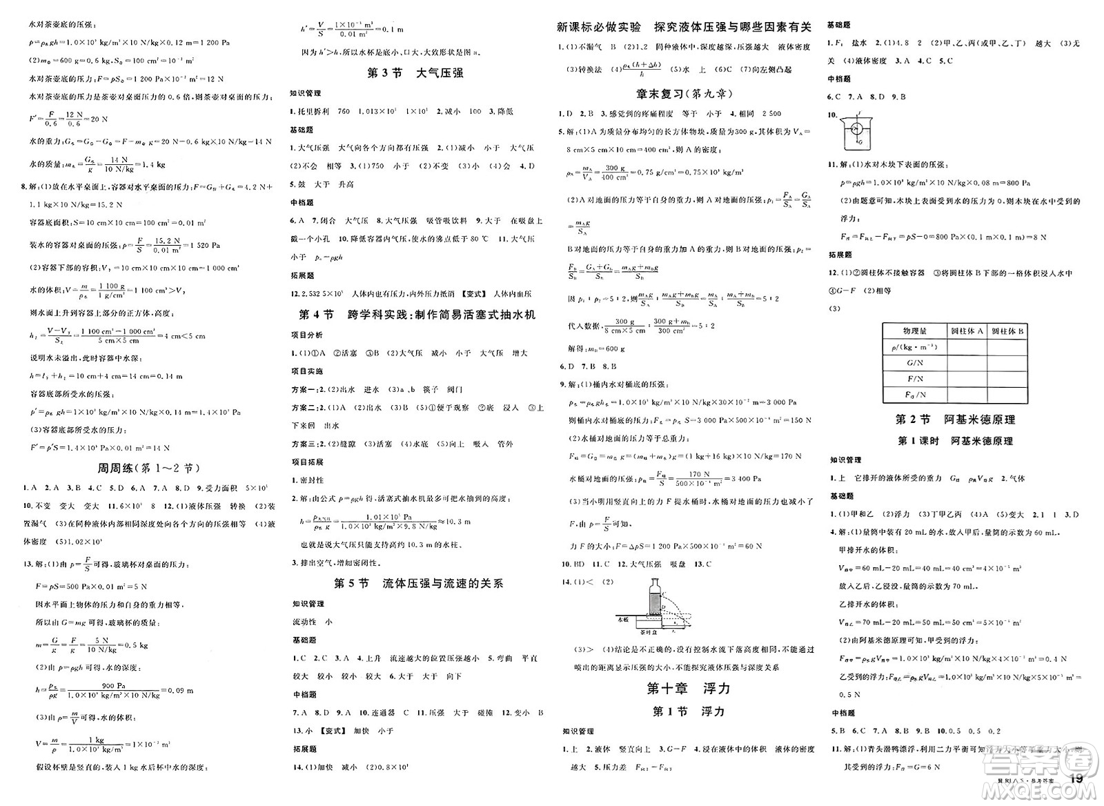 安徽師范大學(xué)出版社2025年春名校課堂八年級(jí)物理下冊(cè)人教版河北專(zhuān)版答案