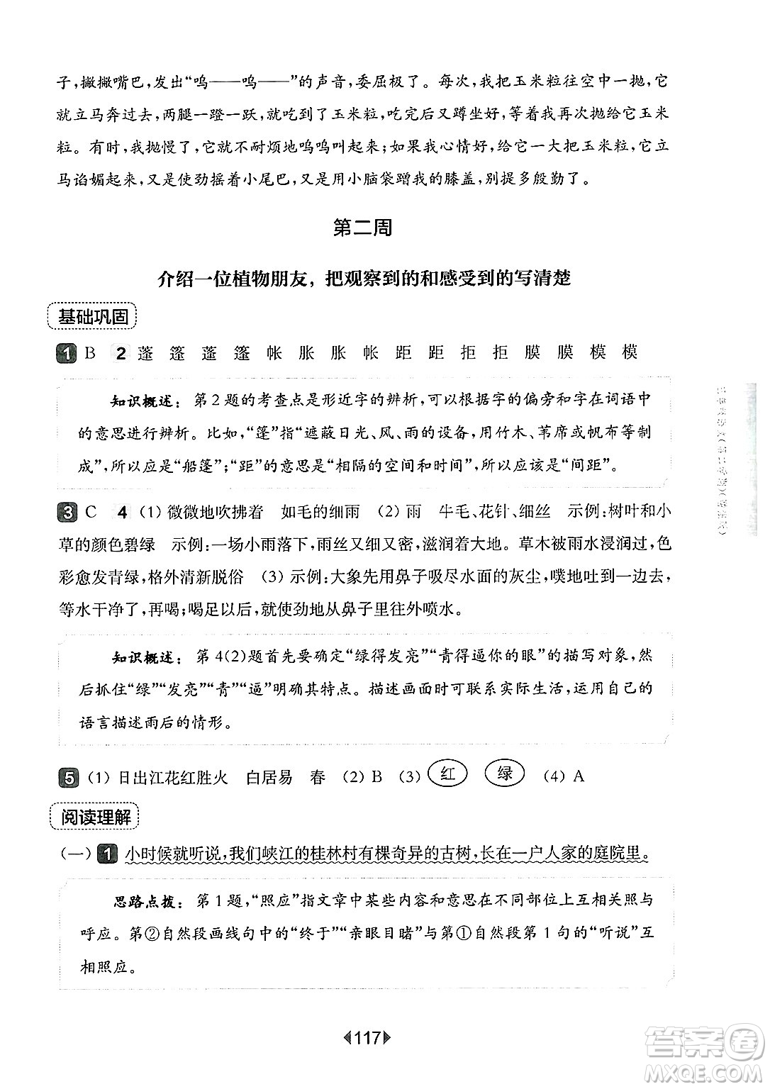華東師范大學(xué)出版社2025年春華東師大版一課一練三年級語文下冊華師版上海專版增強(qiáng)版答案