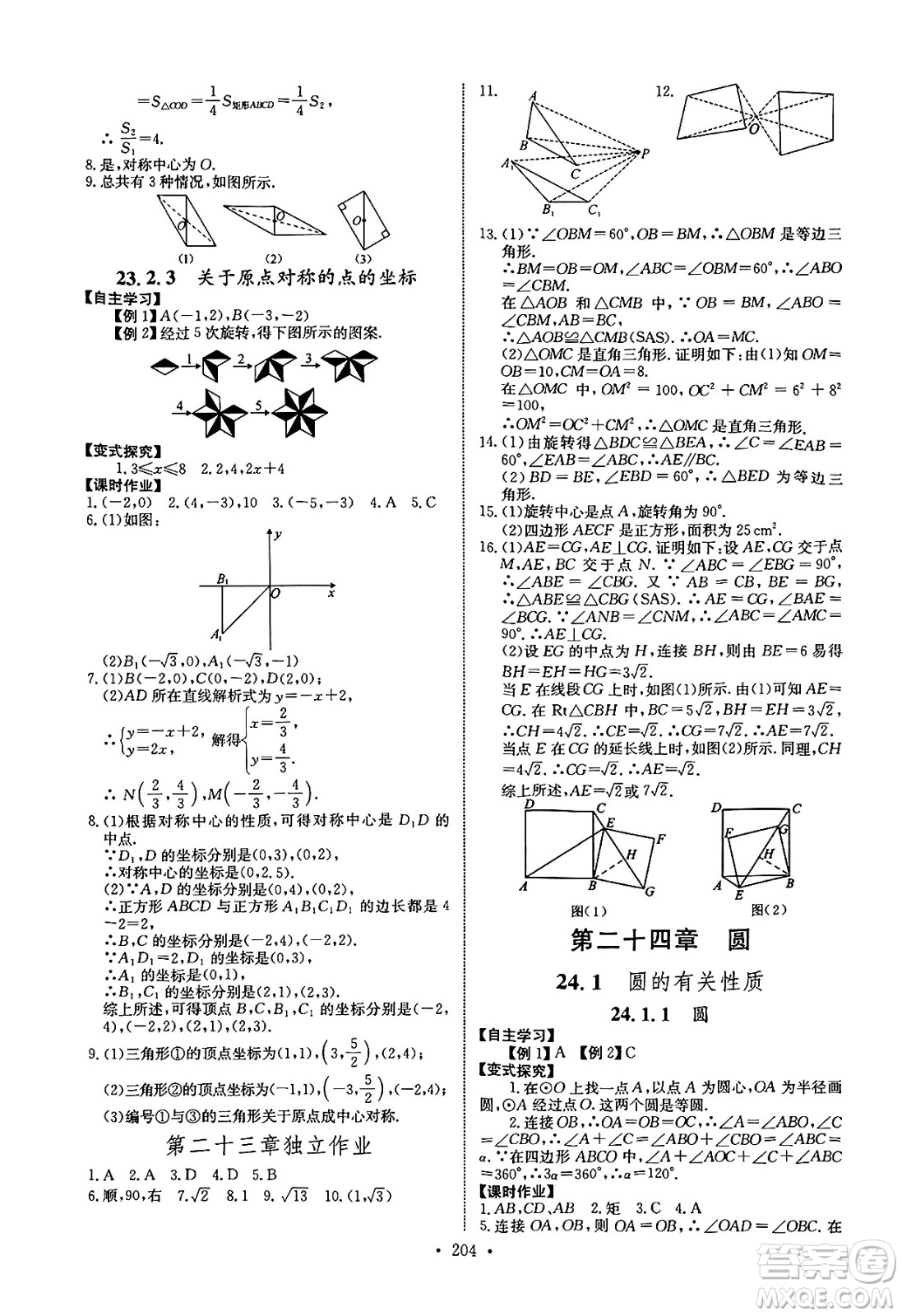 長(zhǎng)江少年兒童出版社2025年春長(zhǎng)江全能學(xué)案同步練習(xí)冊(cè)九年級(jí)數(shù)學(xué)下冊(cè)人教版答案