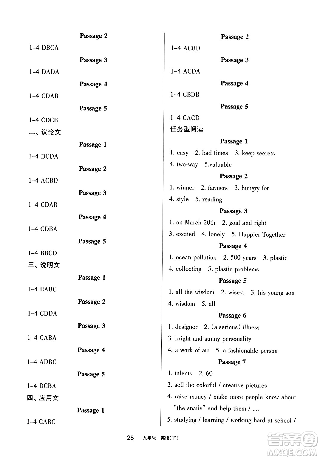 寧夏人民教育出版社2025年春學(xué)習(xí)之友九年級英語下冊人教版答案