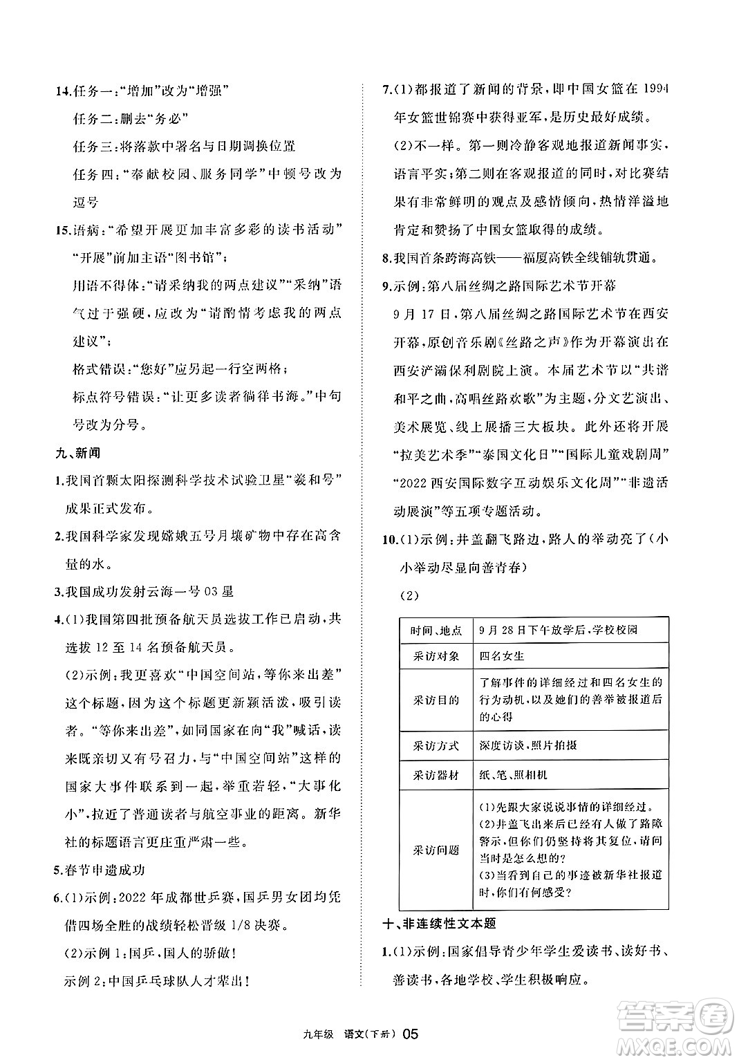 寧夏人民教育出版社2025年春學(xué)習(xí)之友九年級語文下冊通用版答案
