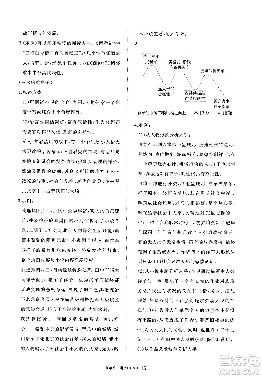 寧夏人民教育出版社2025年春學(xué)習(xí)之友九年級語文下冊通用版答案