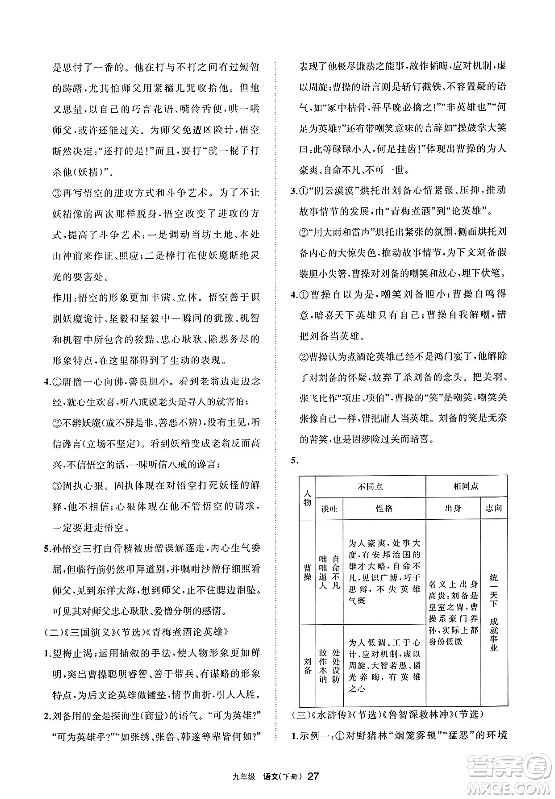寧夏人民教育出版社2025年春學(xué)習(xí)之友九年級語文下冊通用版答案