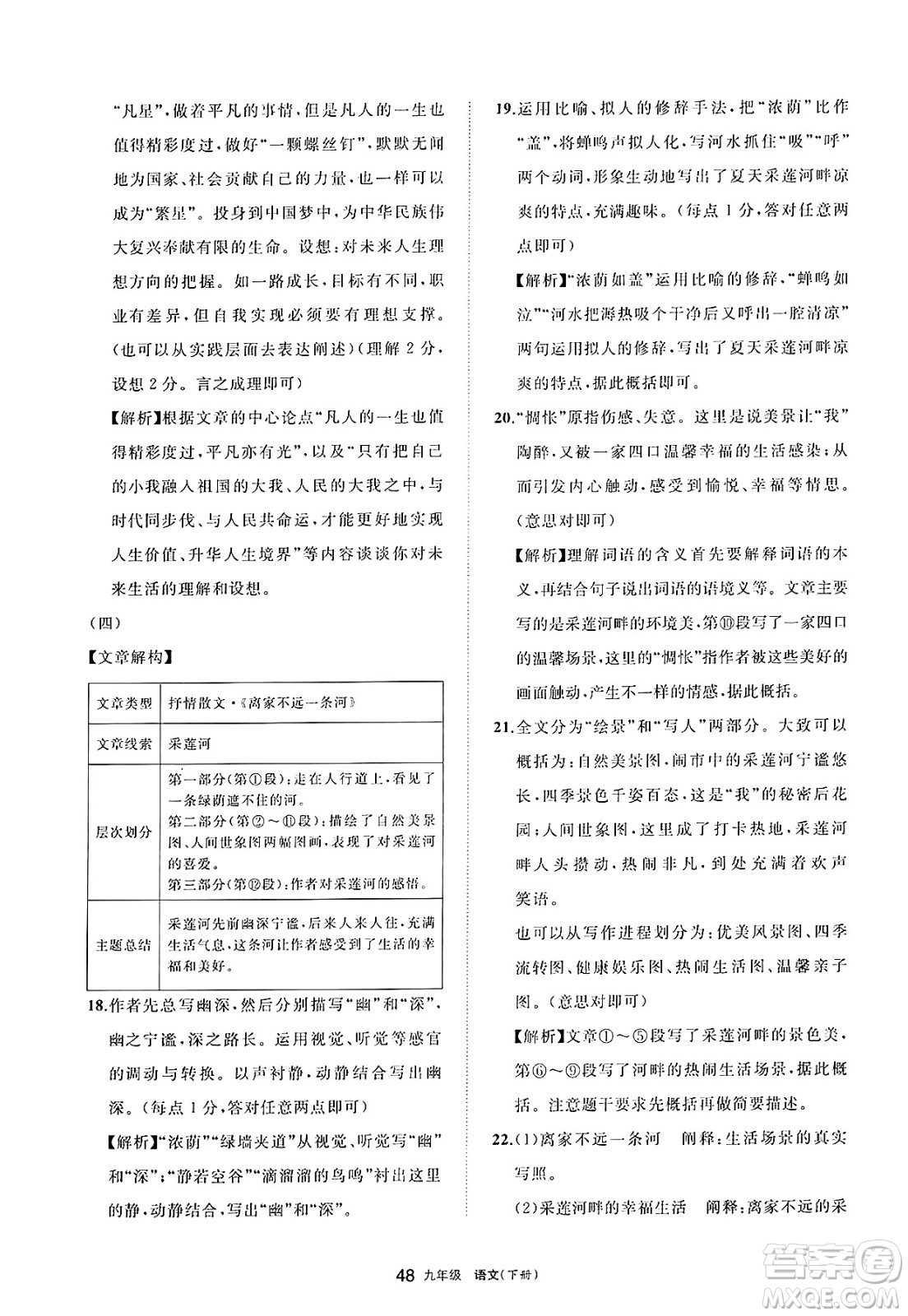 寧夏人民教育出版社2025年春學(xué)習(xí)之友九年級語文下冊通用版答案
