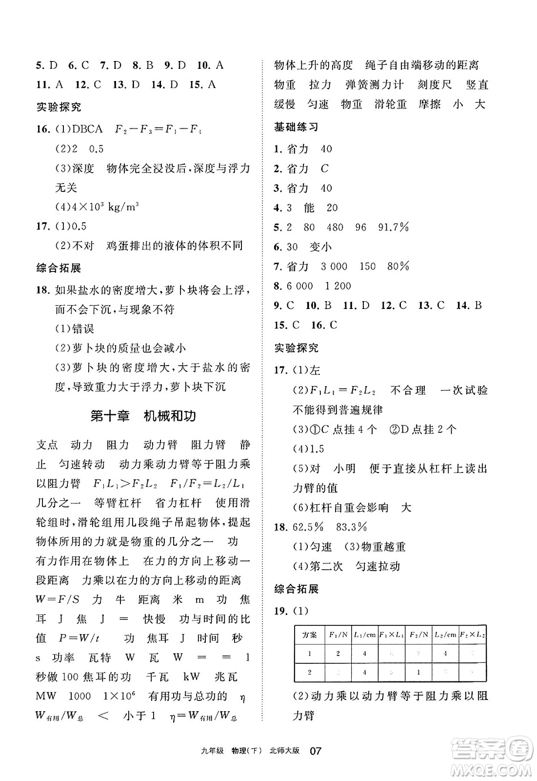 寧夏人民教育出版社2025年春學(xué)習(xí)之友九年級物理下冊北師大版答案