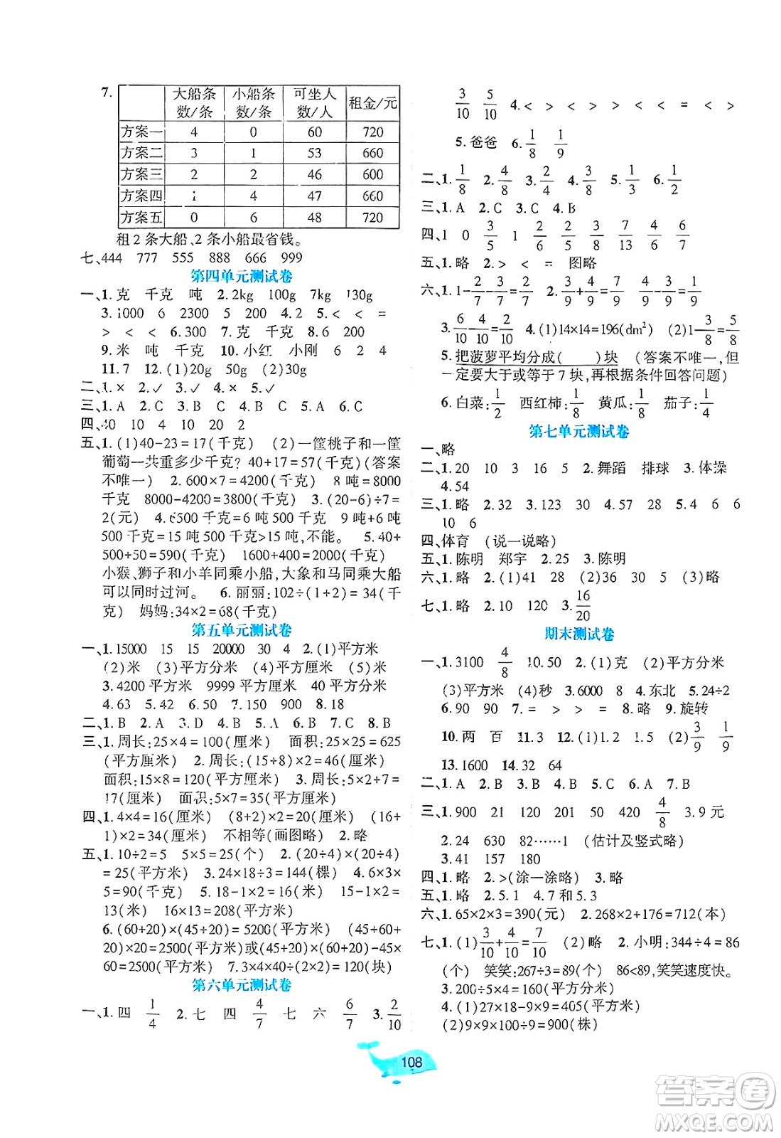 遼寧教育出版社2025年春好課堂堂練三年級數(shù)學(xué)下冊北師大版答案