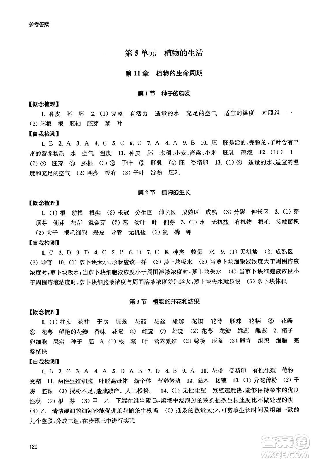 江蘇鳳凰教育出版社2025年春學(xué)習(xí)與評(píng)價(jià)七年級(jí)生物下冊(cè)蘇科版答案
