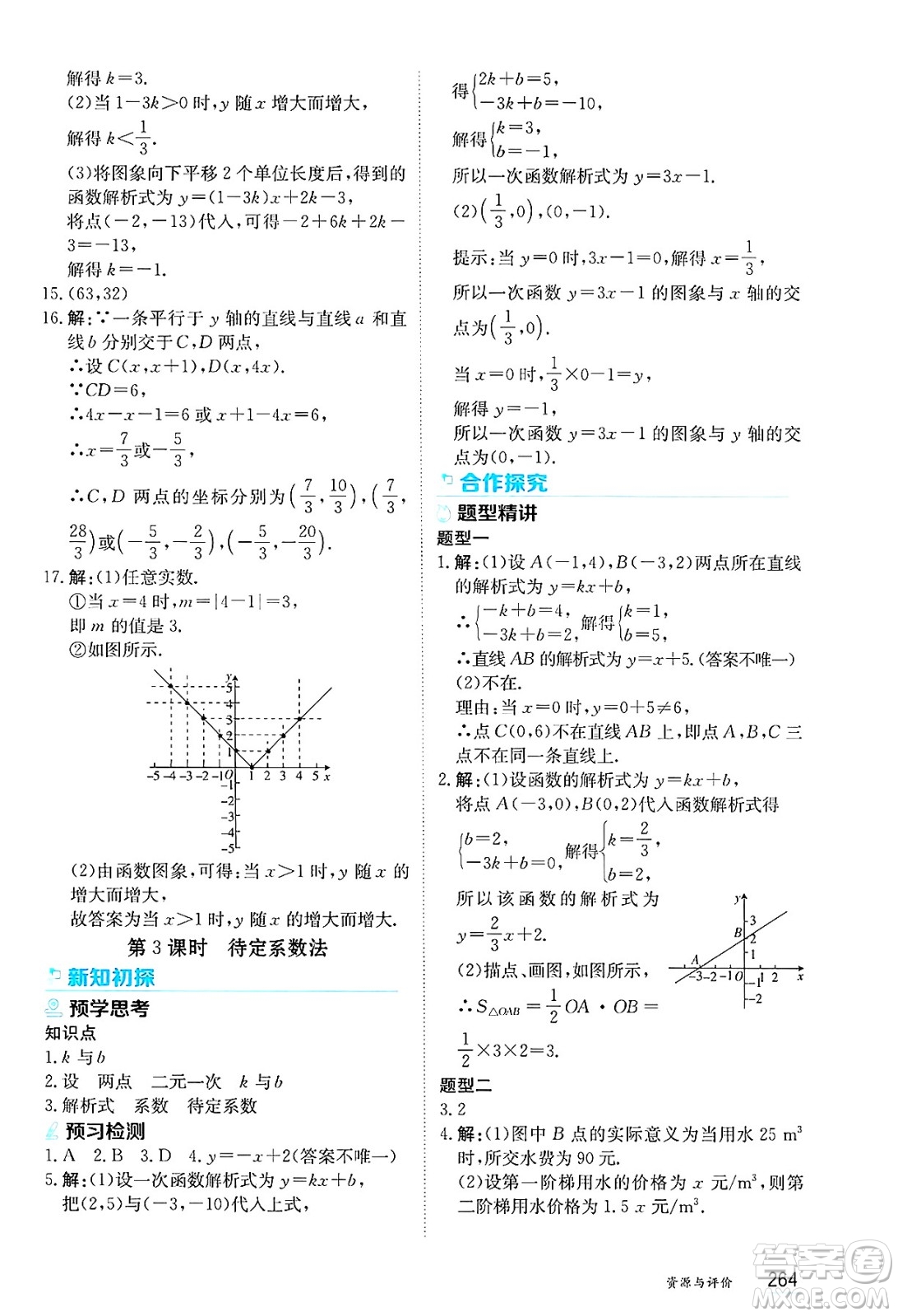 黑龍江教育出版社2025年春資源與評價八年級數(shù)學(xué)下冊人教版黑龍江專版五四制答案