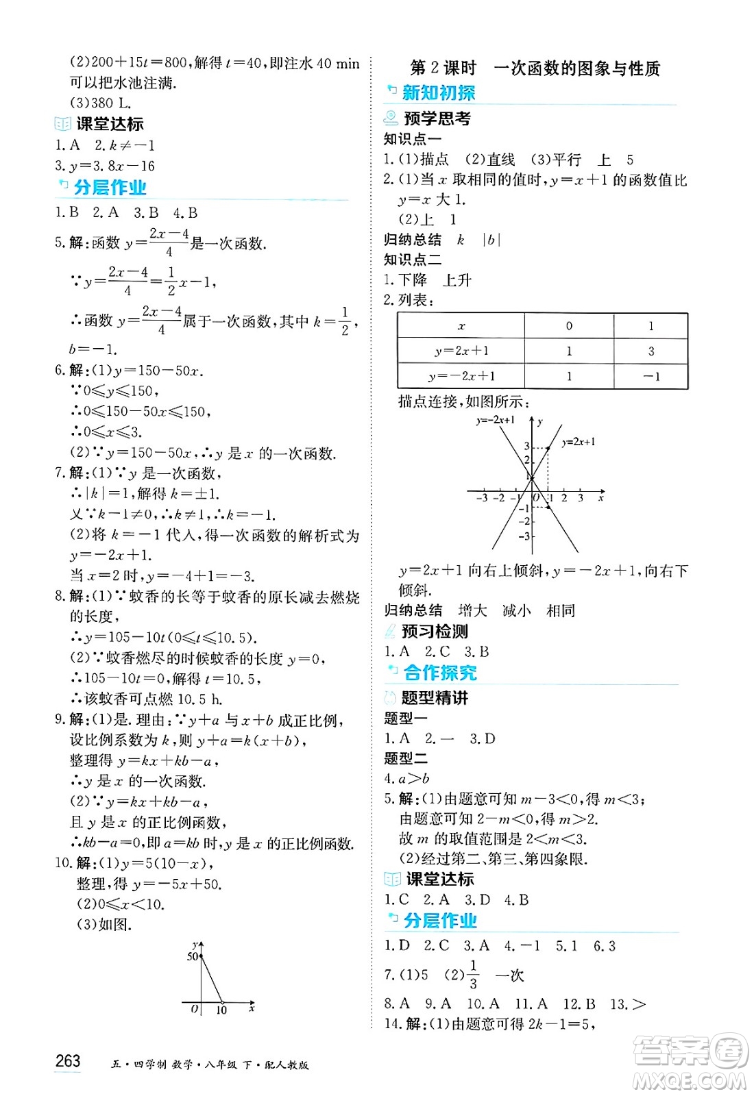 黑龍江教育出版社2025年春資源與評價八年級數(shù)學(xué)下冊人教版黑龍江專版五四制答案