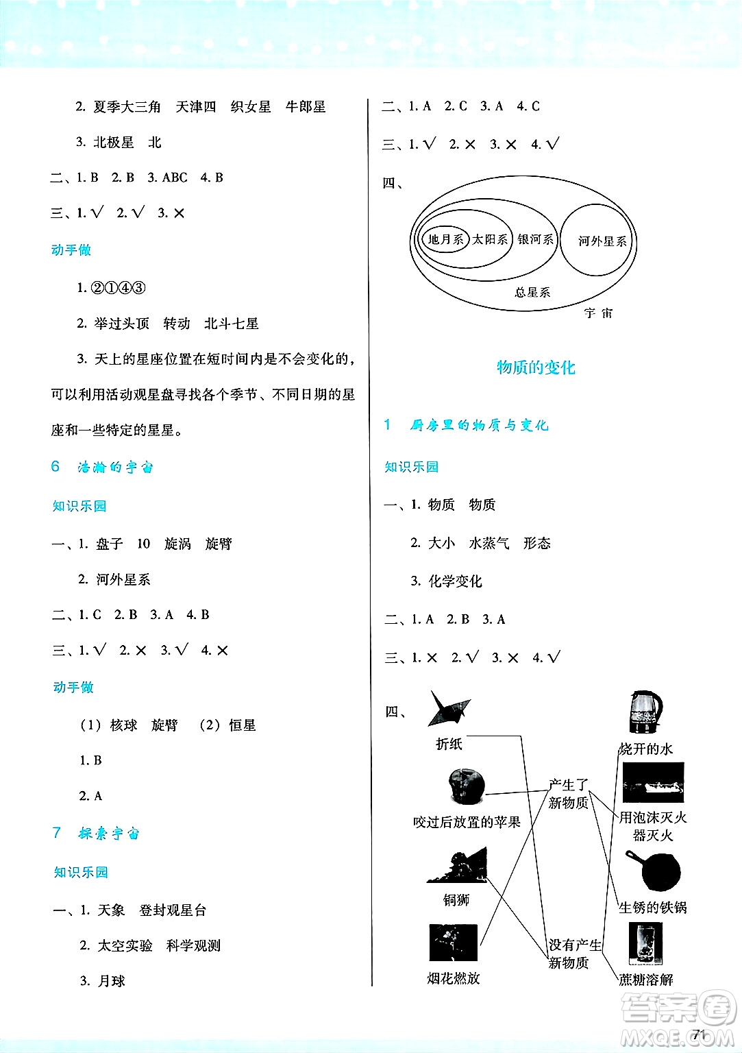 陜西人民教育出版社2025年春學習與評價六年級科學下冊教科版答案