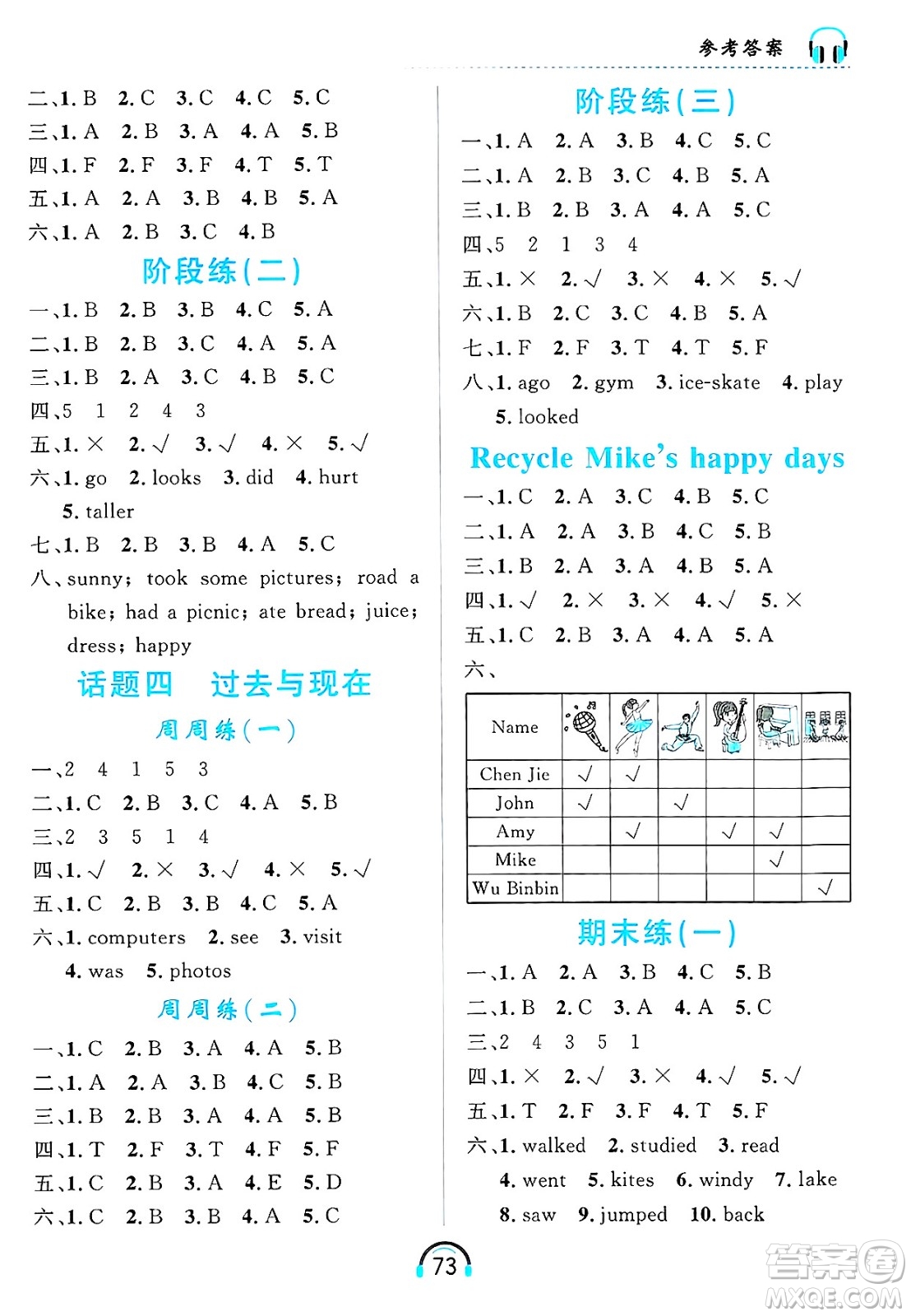 黑龍江教育出版社2025年春資源與評價英語聽力六年級英語下冊A版黑龍江專版答案