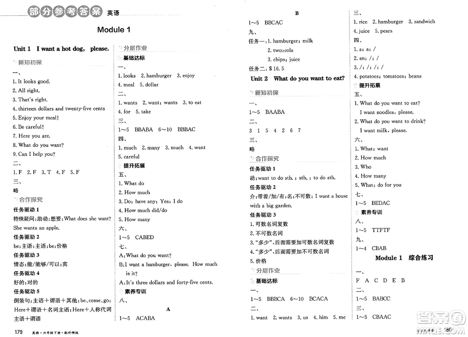 黑龍江教育出版社2025年春資源與評價六年級英語下冊外研版黑龍江專版答案