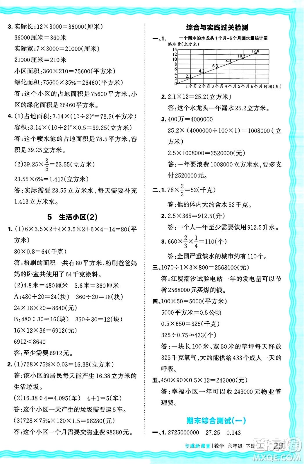 江西人民出版社2025年春王朝霞創(chuàng)維新課堂同步優(yōu)化訓(xùn)練六年級(jí)數(shù)學(xué)下冊(cè)冀教版答案