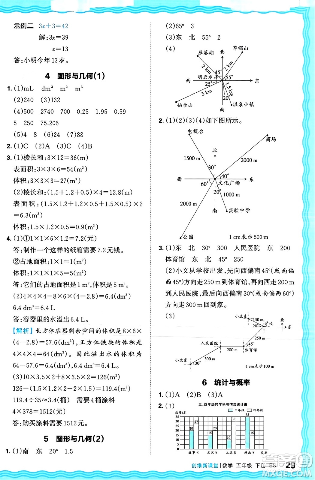 江西人民出版社2025年春王朝霞創(chuàng)維新課堂同步優(yōu)化訓(xùn)練五年級(jí)數(shù)學(xué)下冊(cè)北師大版答案