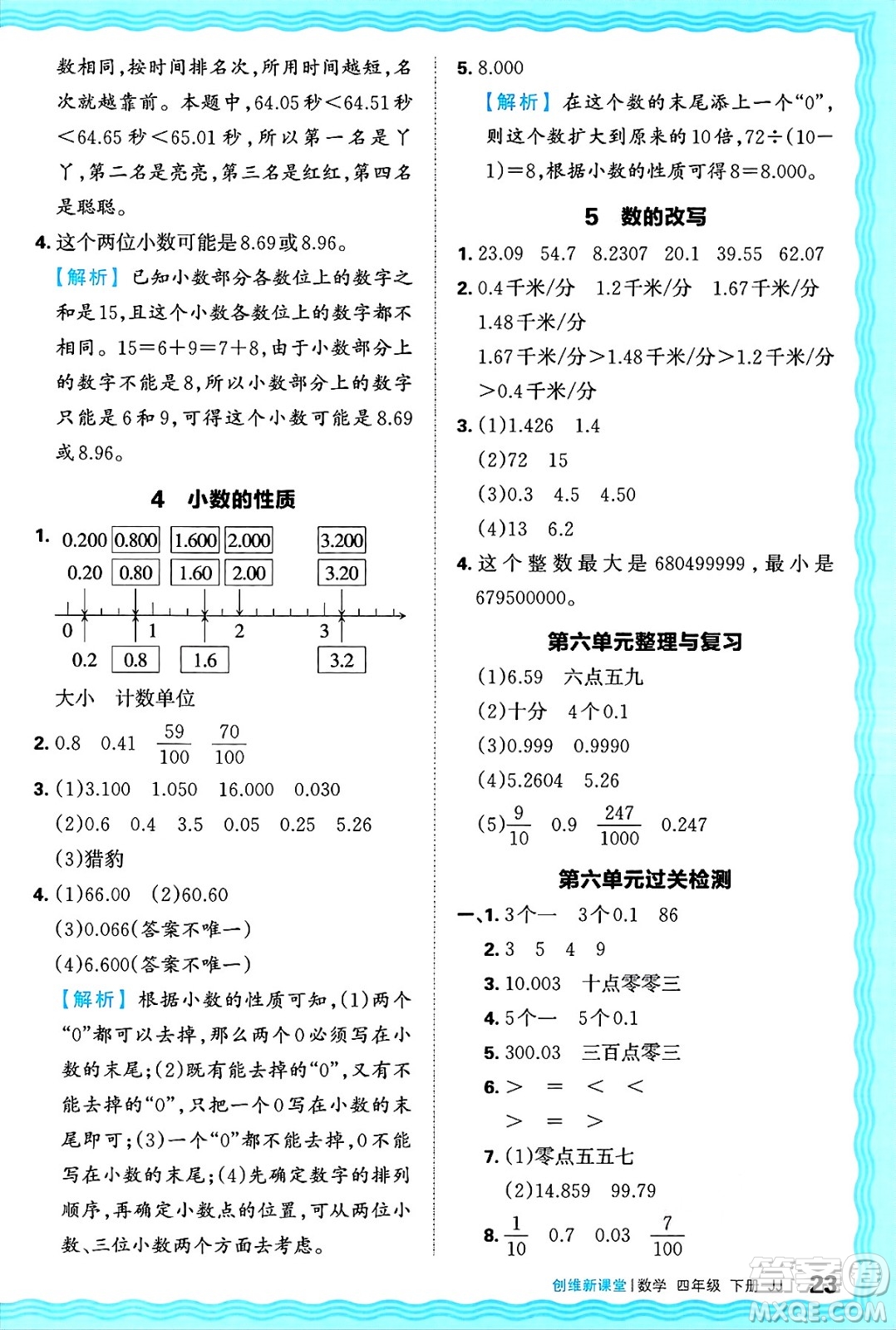 江西人民出版社2025年春王朝霞創(chuàng)維新課堂同步優(yōu)化訓練四年級數(shù)學下冊冀教版答案