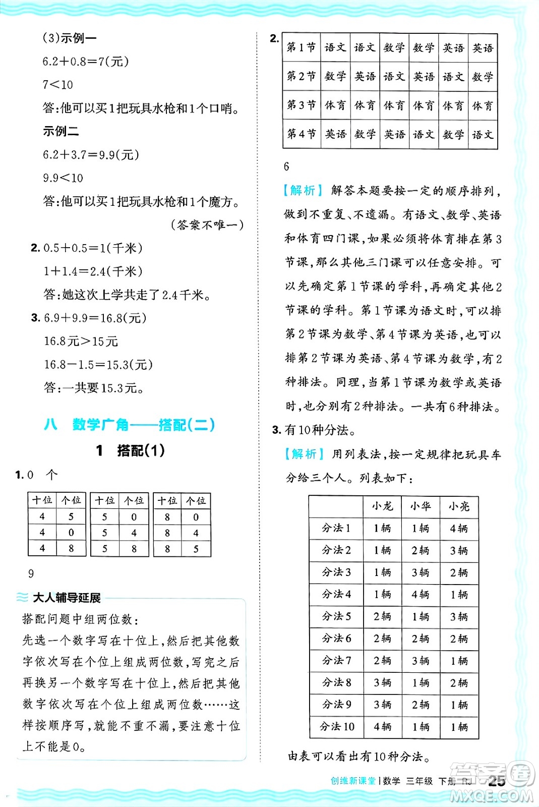 江西人民出版社2025年春王朝霞創(chuàng)維新課堂同步優(yōu)化訓(xùn)練三年級數(shù)學(xué)下冊人教版答案