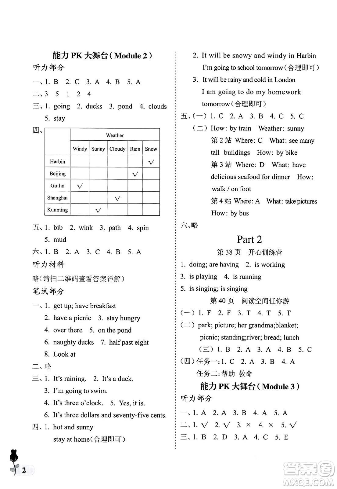 中國(guó)石油大學(xué)出版社2025年春初中卷行知天下六年級(jí)英語(yǔ)下冊(cè)通用版答案