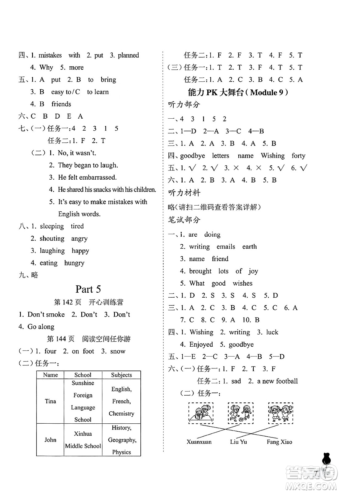 中國(guó)石油大學(xué)出版社2025年春初中卷行知天下六年級(jí)英語(yǔ)下冊(cè)通用版答案