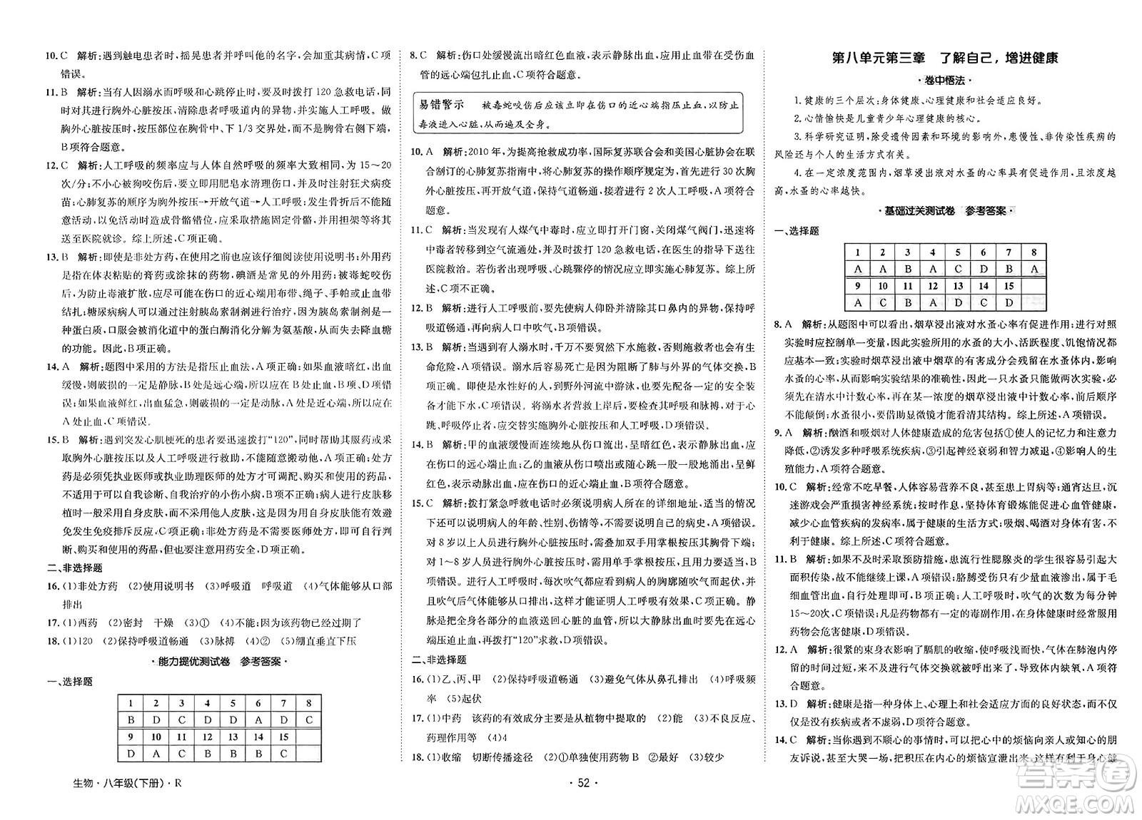 江西高校出版社2025年春卷霸初中同步測試卷八年級生物下冊人教版答案