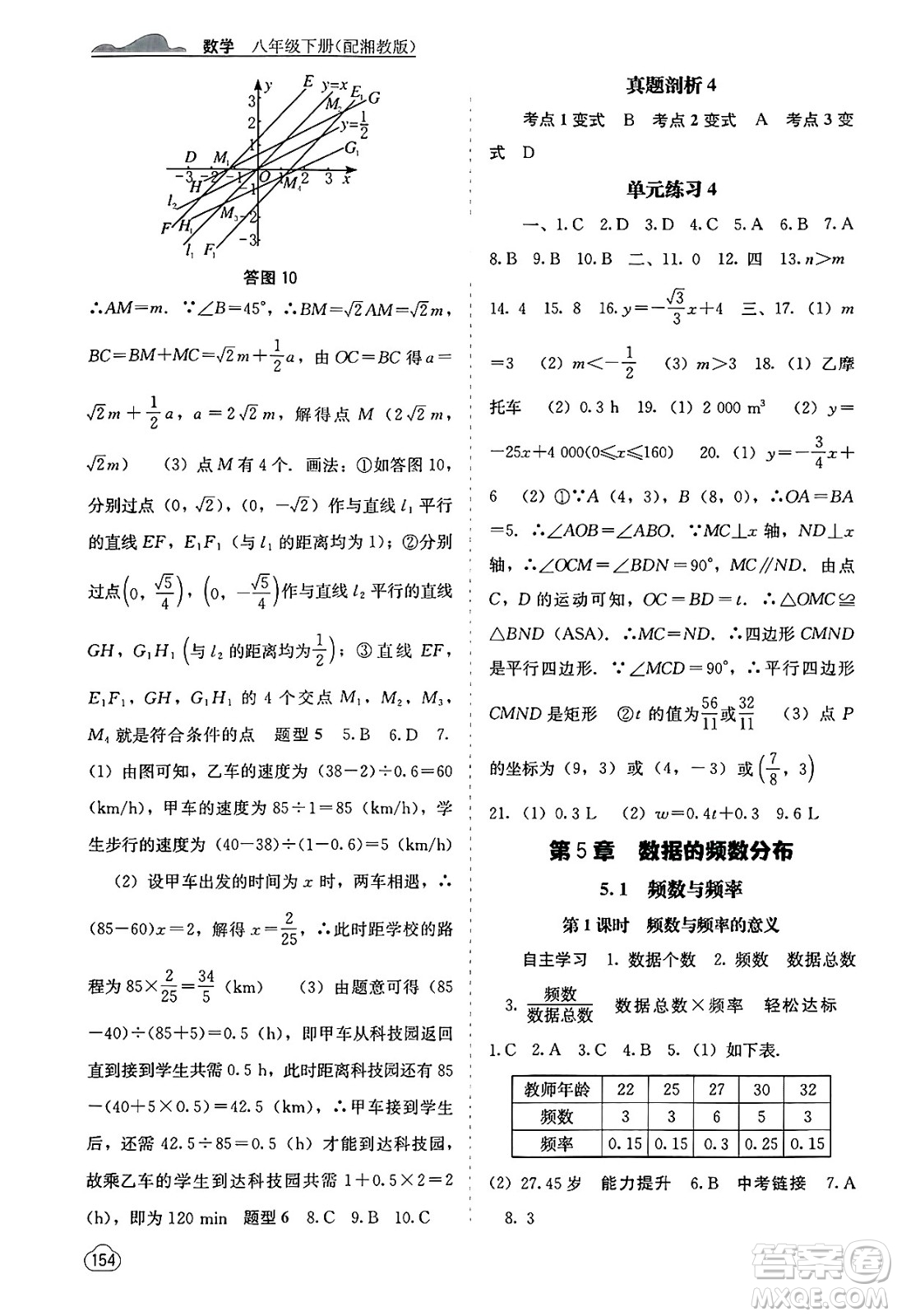 廣西教育出版社2025年春自主學(xué)習(xí)能力測評八年級數(shù)學(xué)下冊湘教版答案