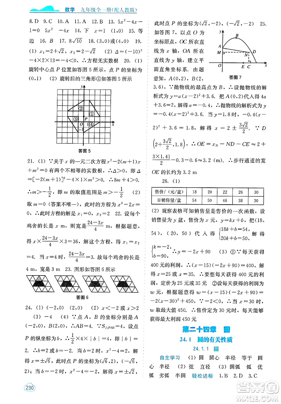 廣西教育出版社2025年春自主學(xué)習(xí)能力測(cè)評(píng)九年級(jí)數(shù)學(xué)下冊(cè)人教版答案