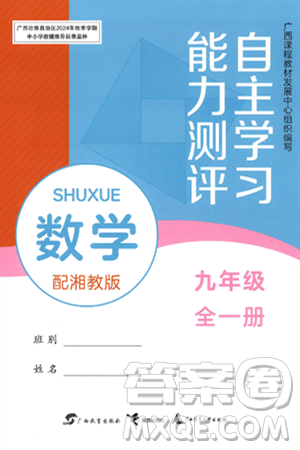廣西教育出版社2025年春自主學(xué)習(xí)能力測評九年級數(shù)學(xué)下冊湘教版答案
