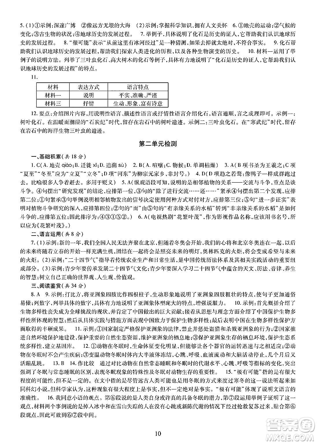 明天出版社2025年春智慧學(xué)習(xí)導(dǎo)學(xué)練八年級(jí)語(yǔ)文下冊(cè)人教版答案