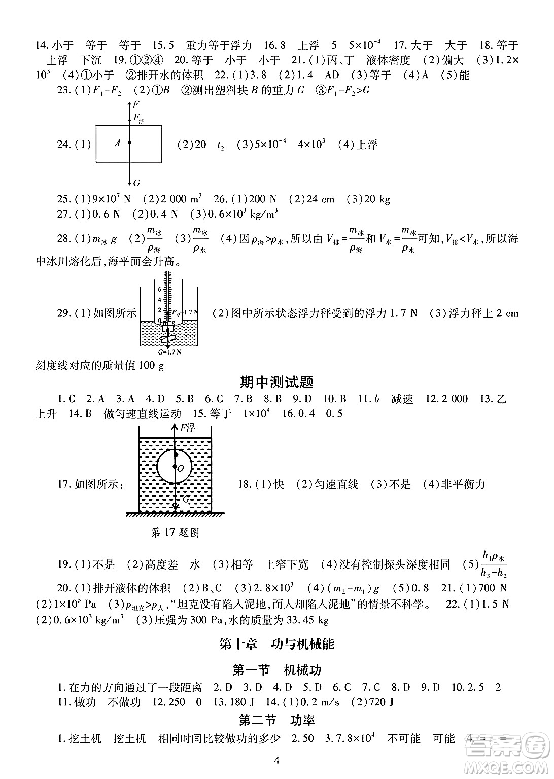 明天出版社2025年春智慧學(xué)習(xí)導(dǎo)學(xué)練八年級(jí)物理下冊(cè)人教版答案