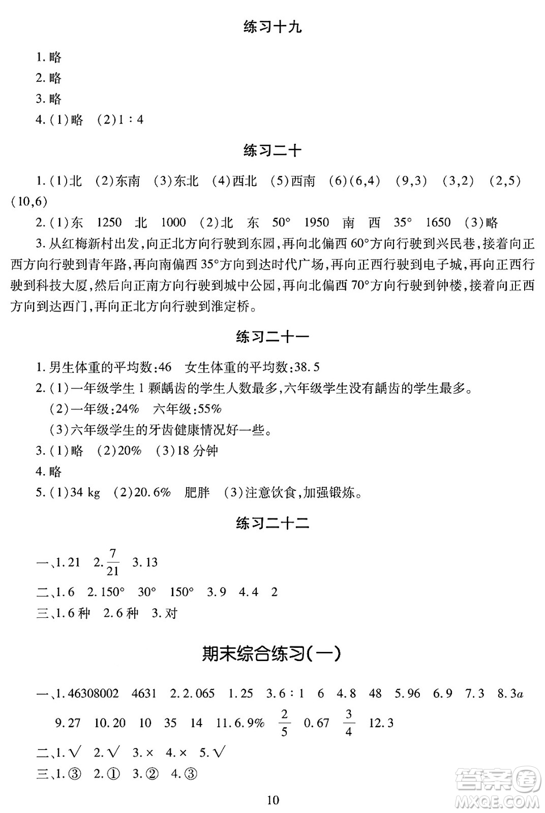 明天出版社2025年春智慧學(xué)習(xí)導(dǎo)學(xué)練六年級數(shù)學(xué)下冊人教版答案