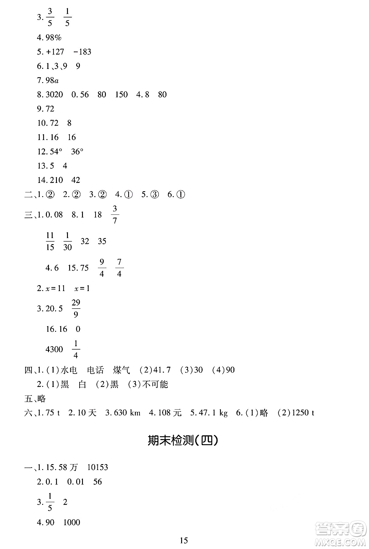 明天出版社2025年春智慧學(xué)習(xí)導(dǎo)學(xué)練六年級數(shù)學(xué)下冊人教版答案