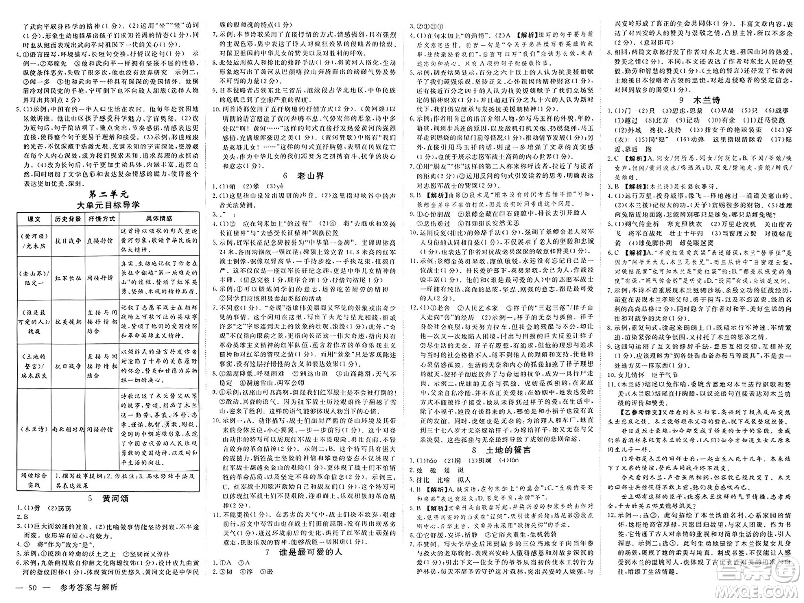 合肥工業(yè)大學出版社2025年春優(yōu)翼學練優(yōu)七年級語文下冊人教版廣西專版答案