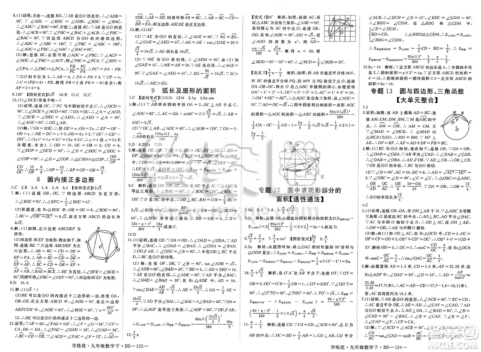 延邊大學(xué)出版社2025年春優(yōu)翼學(xué)練優(yōu)九年級數(shù)學(xué)下冊北師大版答案